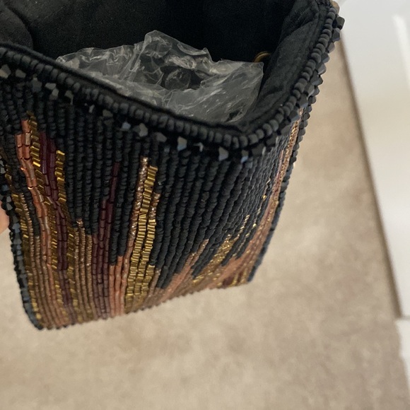 NWT Mary Frances Black Multi-Color Beaded Crossbody Purse - Picture 9 of 11